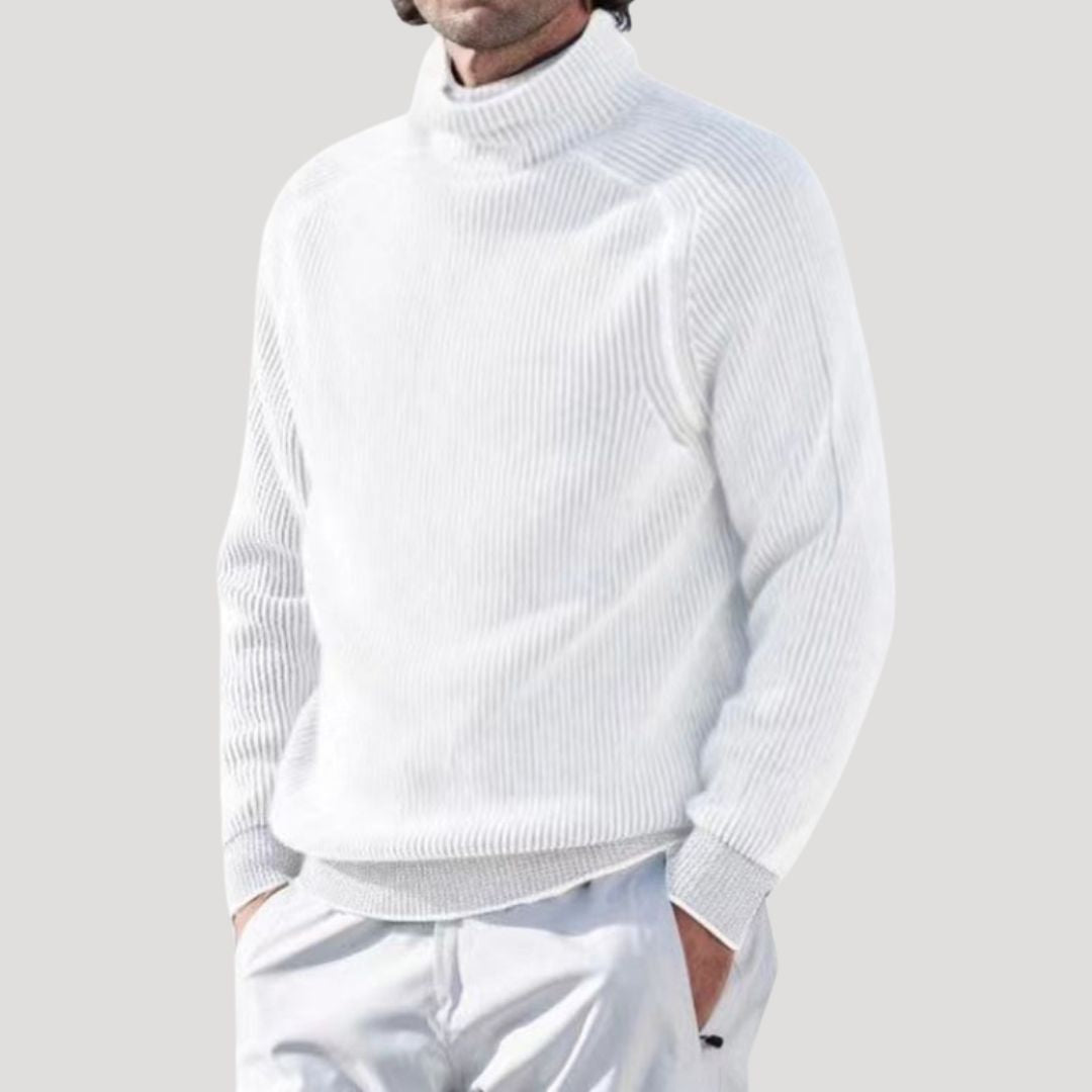 Men’s ribbed knitted winter roll neck jumper