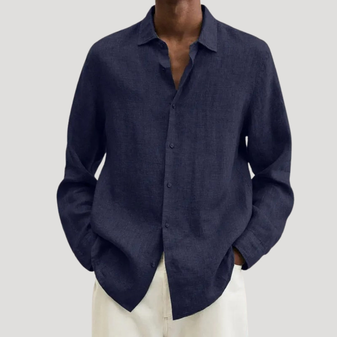 Men's summer linen shirt – long sleeve button down