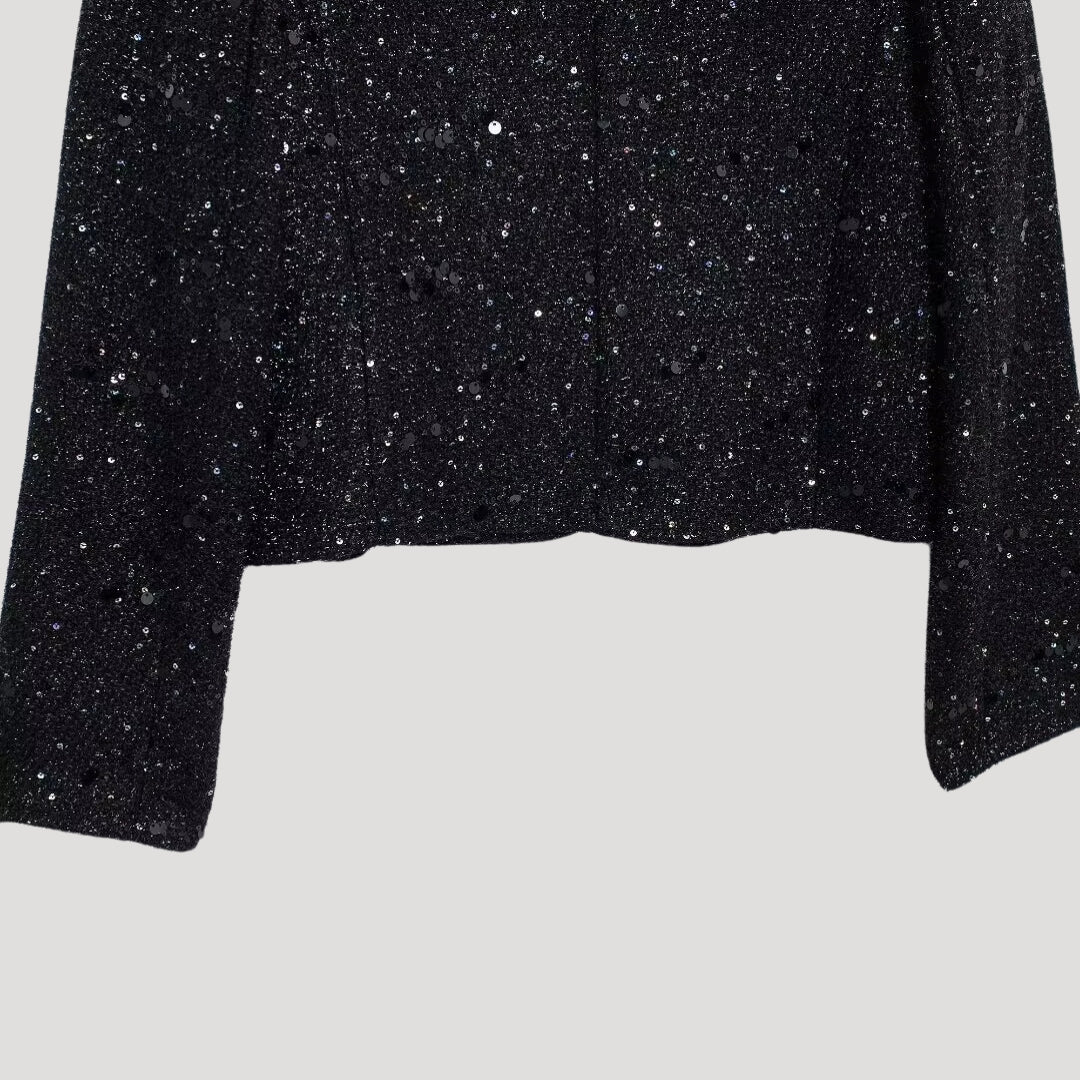 Women sequin cropped cardigan