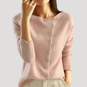 Women’s asymmetric button-up knit jumper