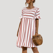 Women’s striped short sleeve mini day dress