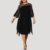 Women’s midi dress with sleeves layered design