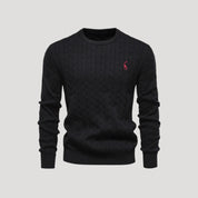 Men cable-knit cotton sweater