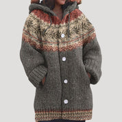 Women’s fair isle chunky knit patterned cardigan