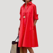 Women’s long sleeve relaxed fit midi dress