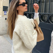 Women's boucle button up cardigan – oversized knit
