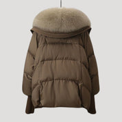 Winter fur collar puffer coat