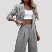 Women’s pinstripe trouser suit co ord set