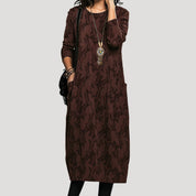 Women’s long sleeve patterned midi dress