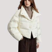 Women’s cropped puffer jacket quilted padded winter coat