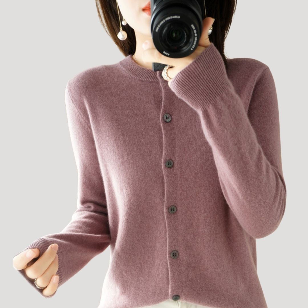 Women’s wool knit button warm winter cardigan