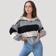 Striped knit sweater