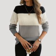 Women’s soft knit jumper lightweight striped pullover