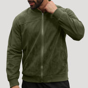 Men’s lightweight suede bomber harrington jacket