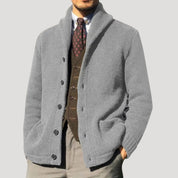 Classic knitted shawl collar cardigan