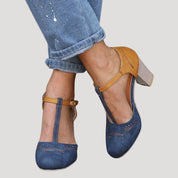 Women’s block heel Mary Jane shoes – T strap