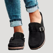 Women’s suede slip on loafers – wide fit flats