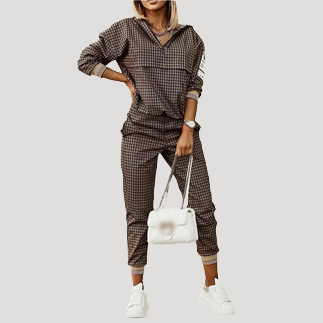 Women’s zip up hoodie tracksuit set loungewear