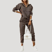 Women’s zip up hoodie tracksuit set loungewear