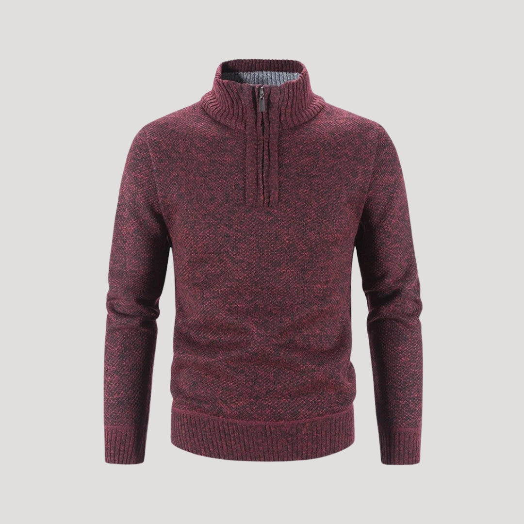 Men knit half-zip jumper