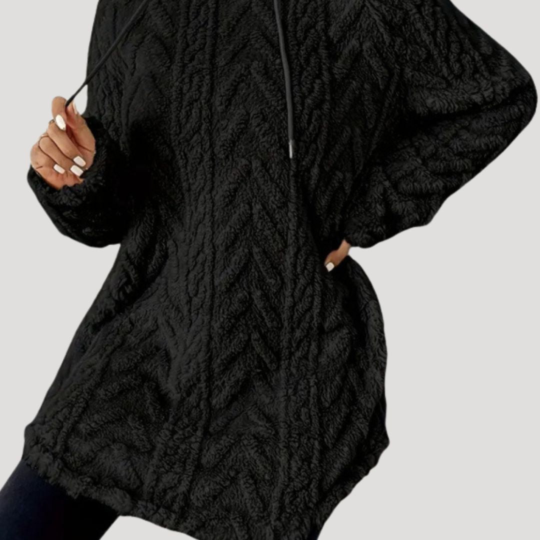 Women’s oversized hoodie jumper cosy fleece ribbed knit