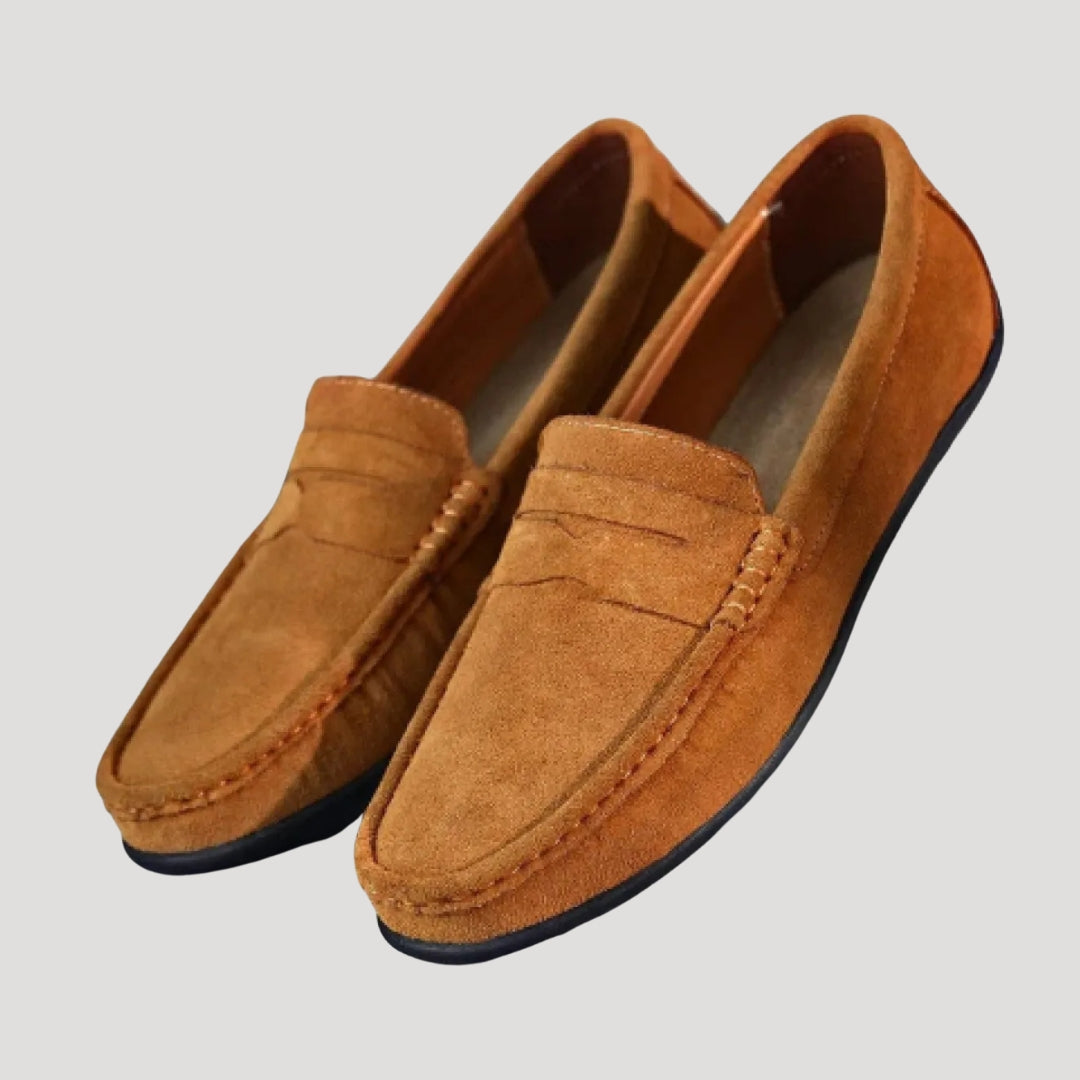 Men’s suede penny slip on casual loafers