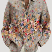 Men’s long sleeve floral printed casual shirt