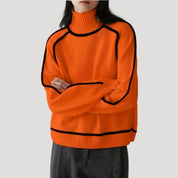 Women’s turtleneck jumper chunky knit roll neck winter sweater