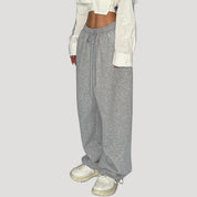 Women’s wide leg baggy drawstring jogger trousers