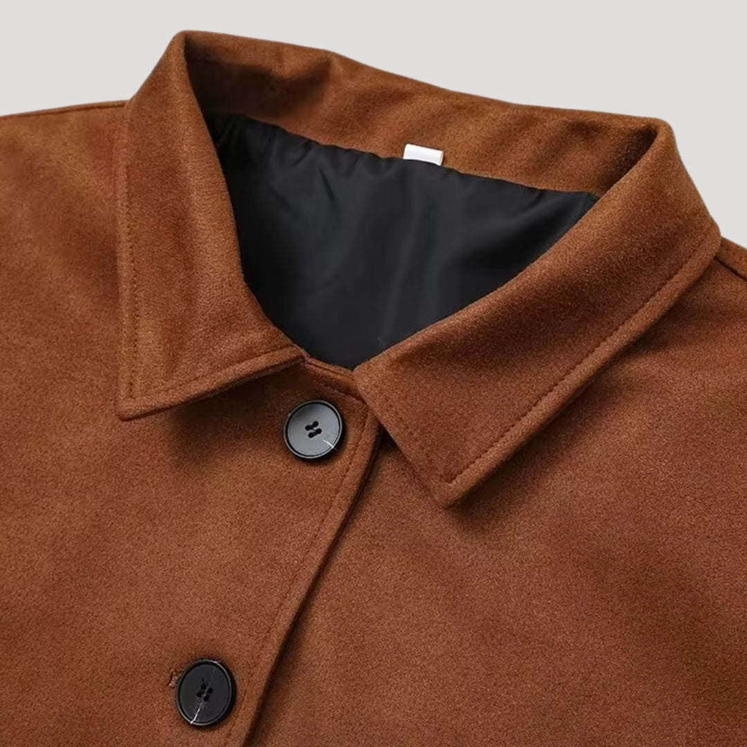 Women’s suede oversized winter jacket