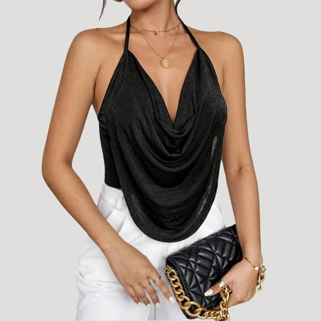 Streetwear draped halter top