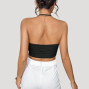 Streetwear draped halter top