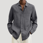 Men's summer linen shirt – long sleeve button down