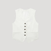 Women's linen co ord set – tailored shorts & sleeveless waistcoat