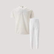 Men’s 2 piece zip polo loungewear set – summer short sleeve