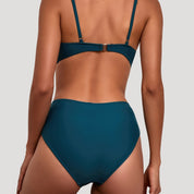 Twist-front bikini set with high-waist