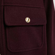 Wool-blend structured button-up jacket