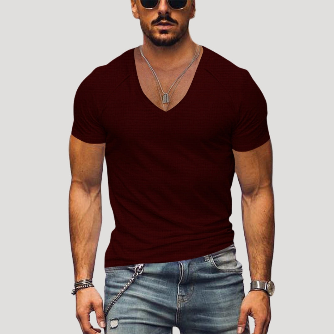 Men’s v neck fitted short sleeve t shirt