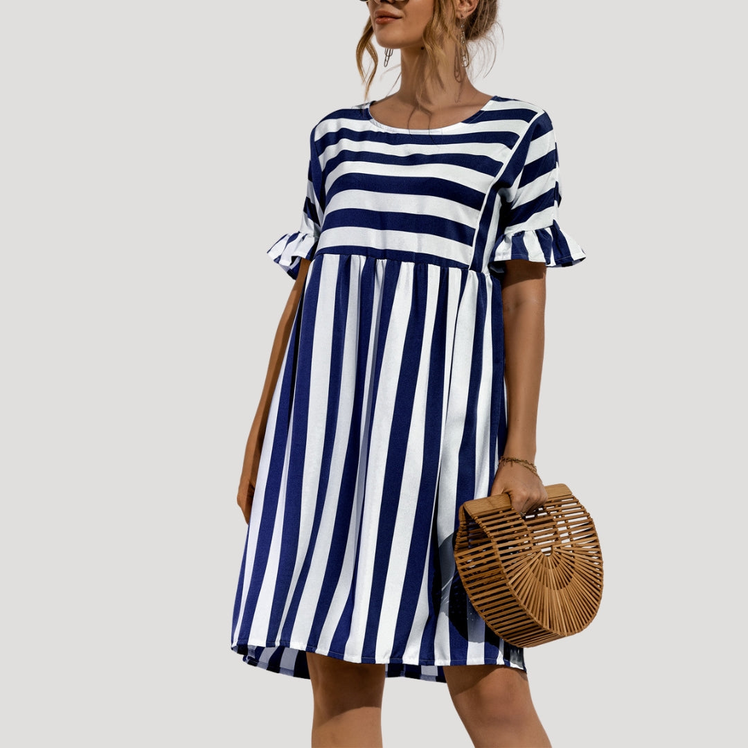 Women’s striped short sleeve mini day dress
