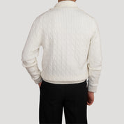 Men’s knitted jumper cable knit zip neck winter sweater