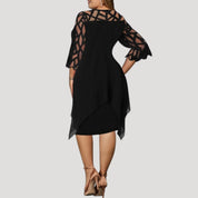 Women’s midi dress with sleeves layered design