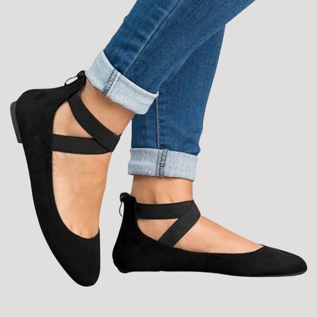 Women's spring cross-strap ballet flats