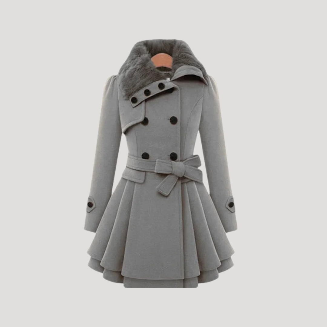 Women elegant layered winter coat