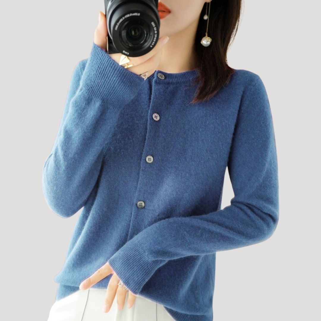 Women’s wool knit button warm winter cardigan