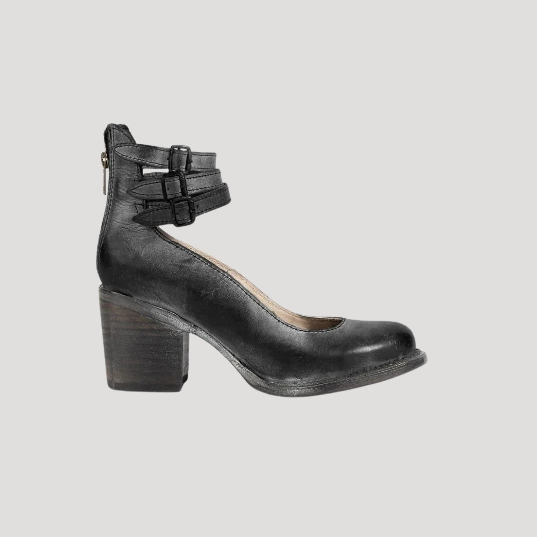 Women’s mid block heel closed toe shoes