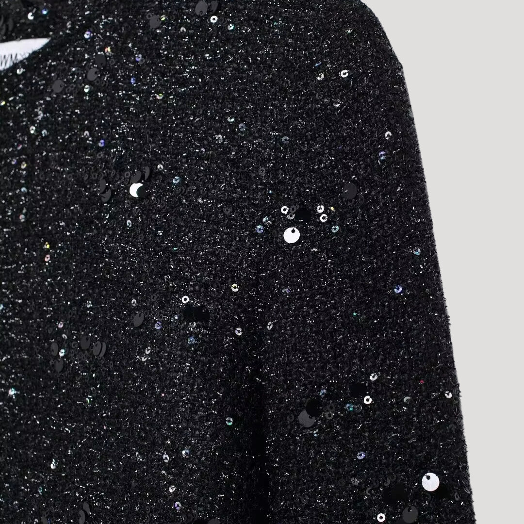 Women sequin cropped cardigan