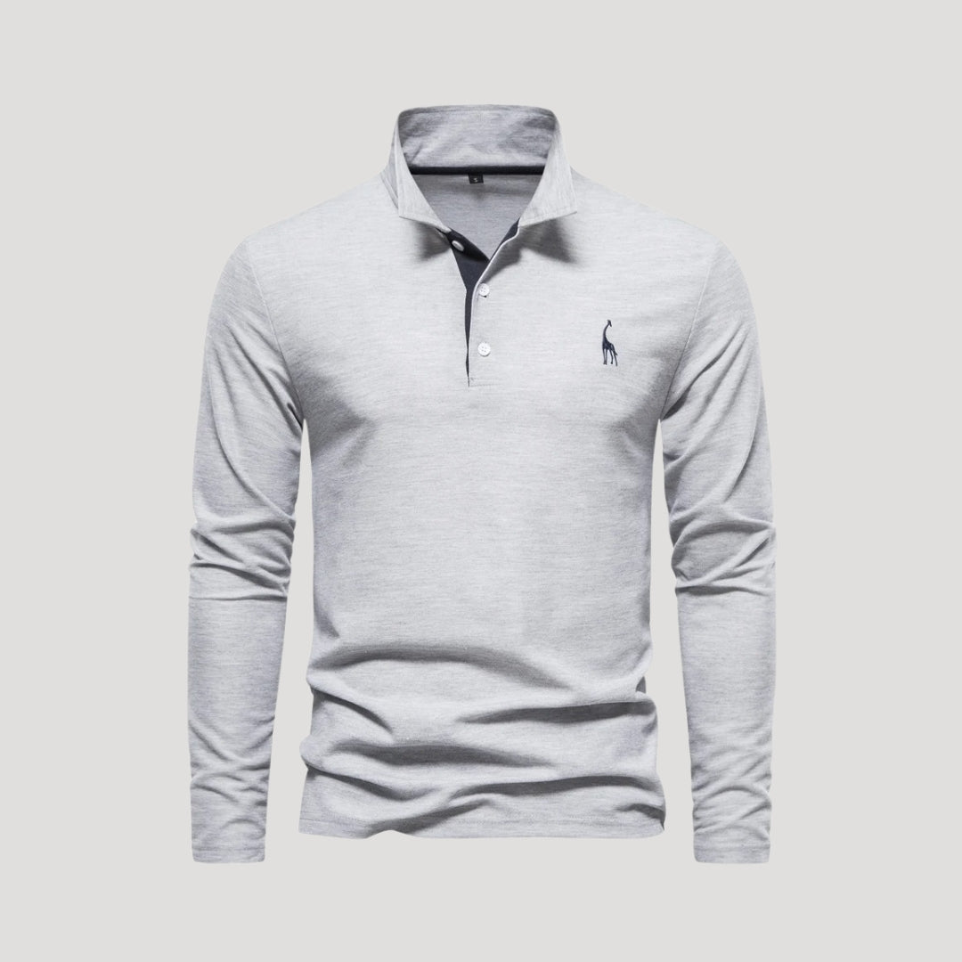 Classic long-sleeve polo shirt