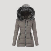 Women hooded winter puffer coat