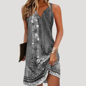 Women’s floral v neck sleeveless midi dress