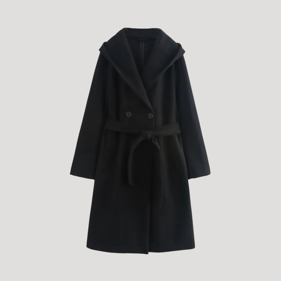 Luxurious hooded wool coat